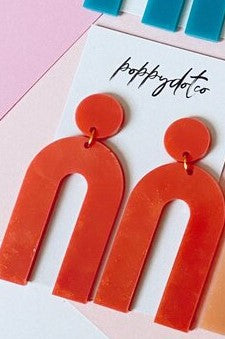 Carrington Dangle Earrings- Berry Red