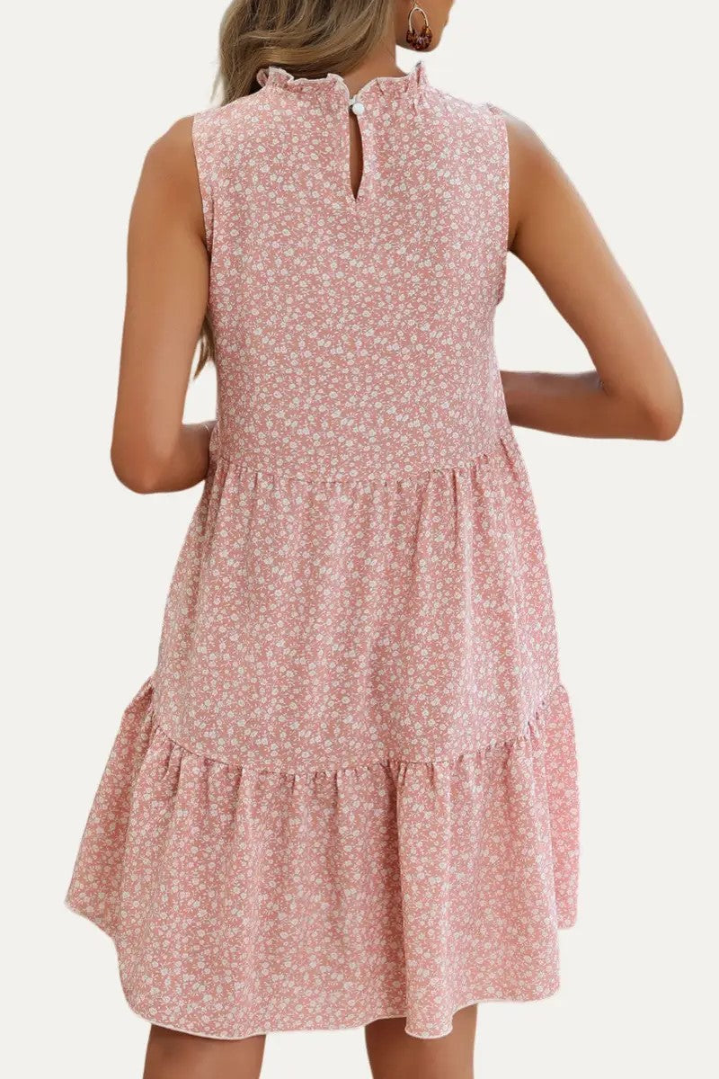 Floral Print Dress- Peach