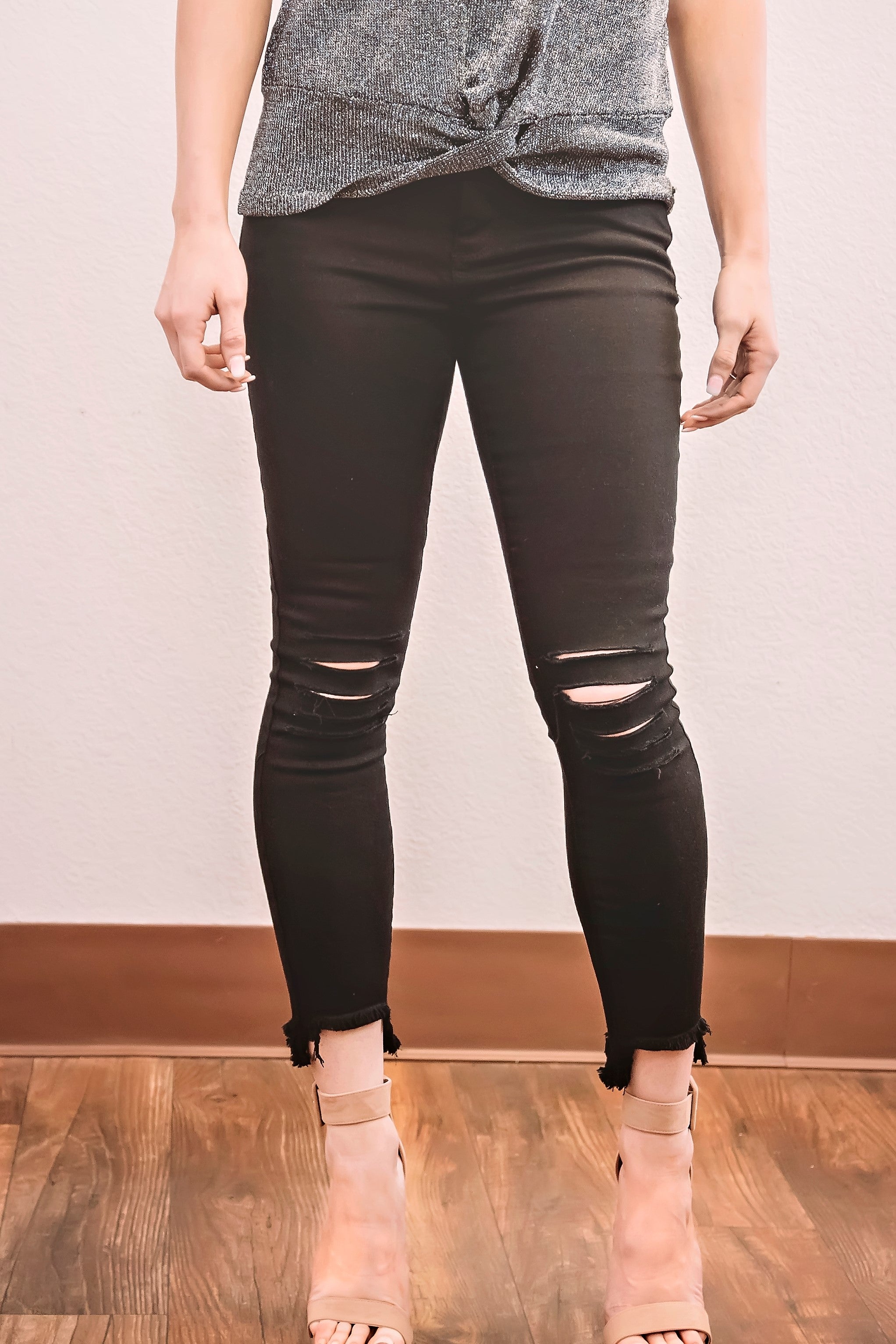 Cropped Jeans- Black